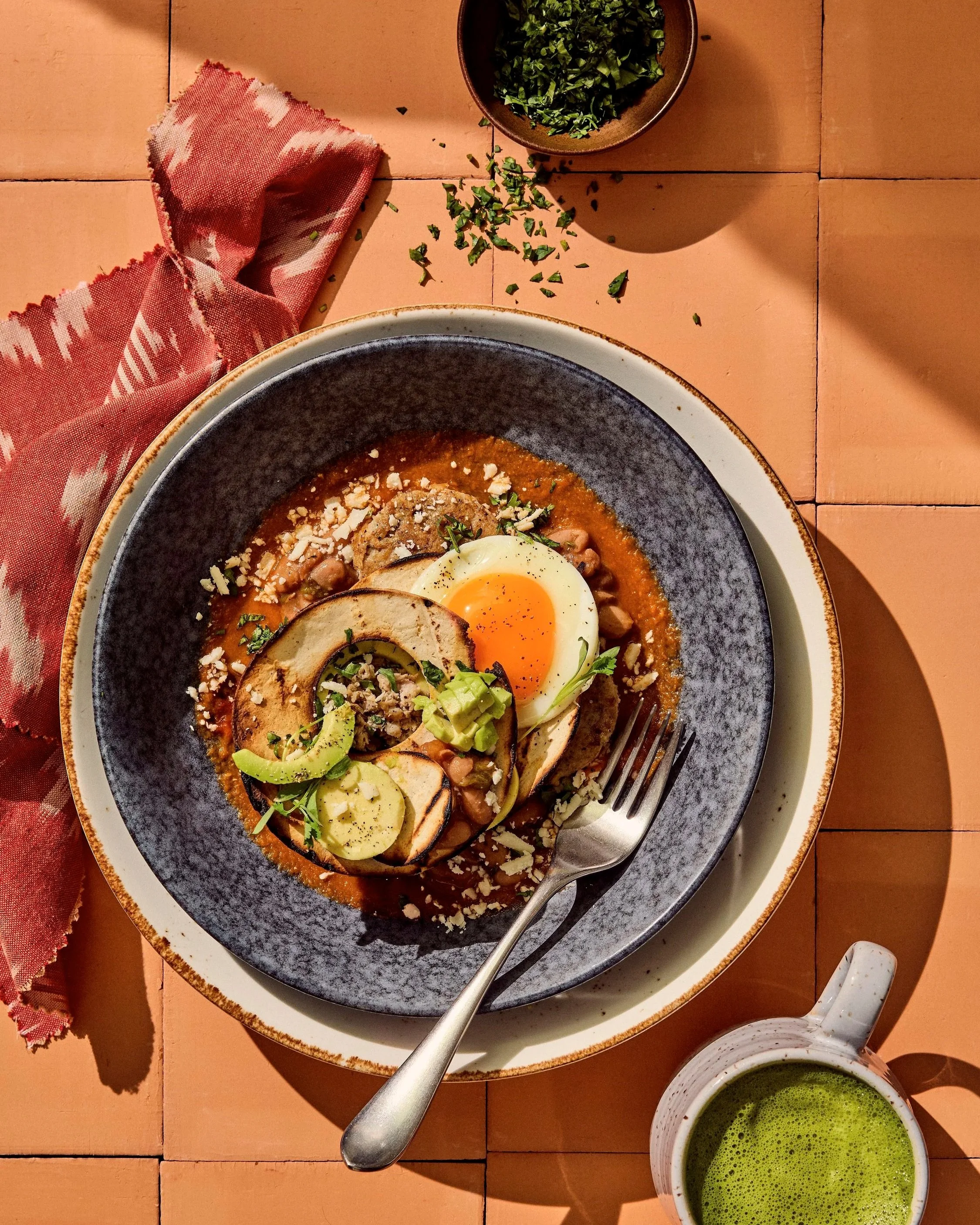 Huevos Rancheros made by Chef Pete Ghione for Canyon Ranch Wellness Resorts. Prop styling by Audrey K. Davis. Image by Austin-based food and lifestyle photographer, Mackenzie Smith.