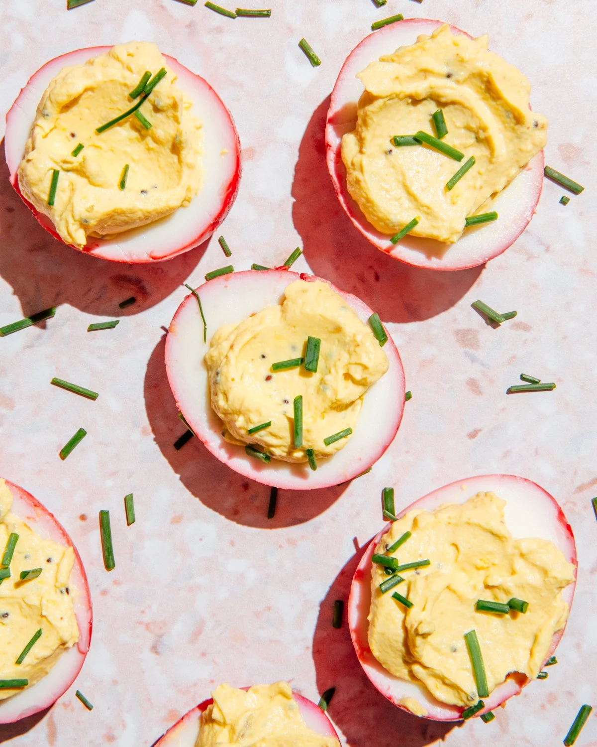 Deviled eggs for Brooklyn Delhi. Food styling by Maite Aizpurua. Image by Austin-based food photographer, Mackenzie Smith.