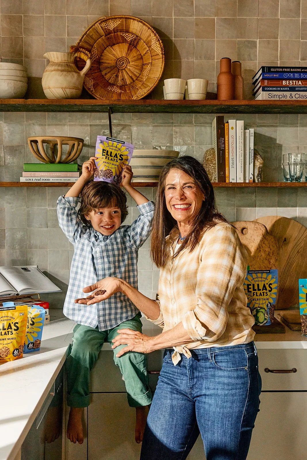 Founder Ella of Ella's Flats, 2024. Prop styling by Candice Putter. Food Styling by Ali Mendez. Image by Austin-based food and product photographer, Mackenzie Smith.