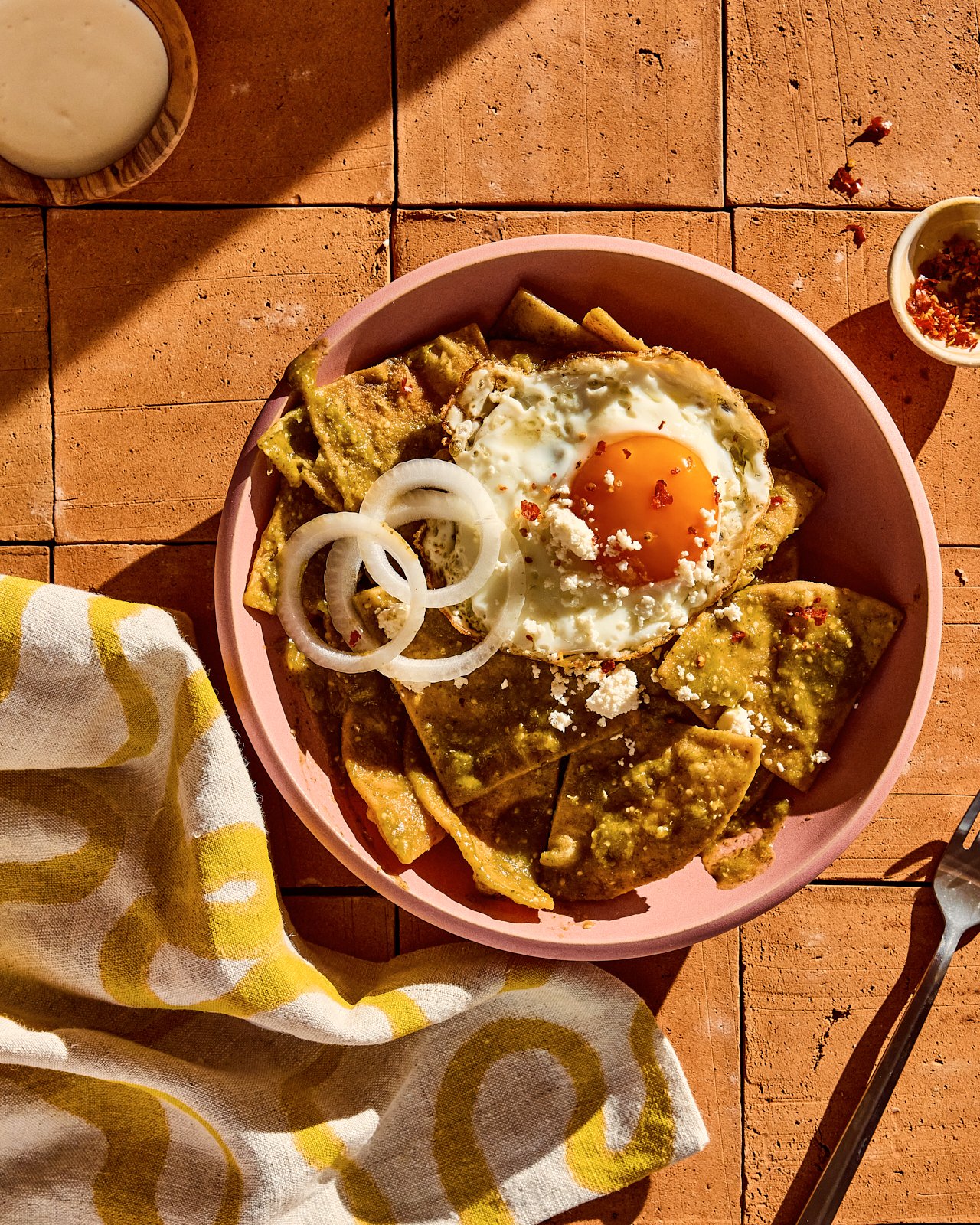 Chilaquiles verde for Veracruz All Natural's cookbook. Image by Austin-based food photographer, Mackenzie Smith.