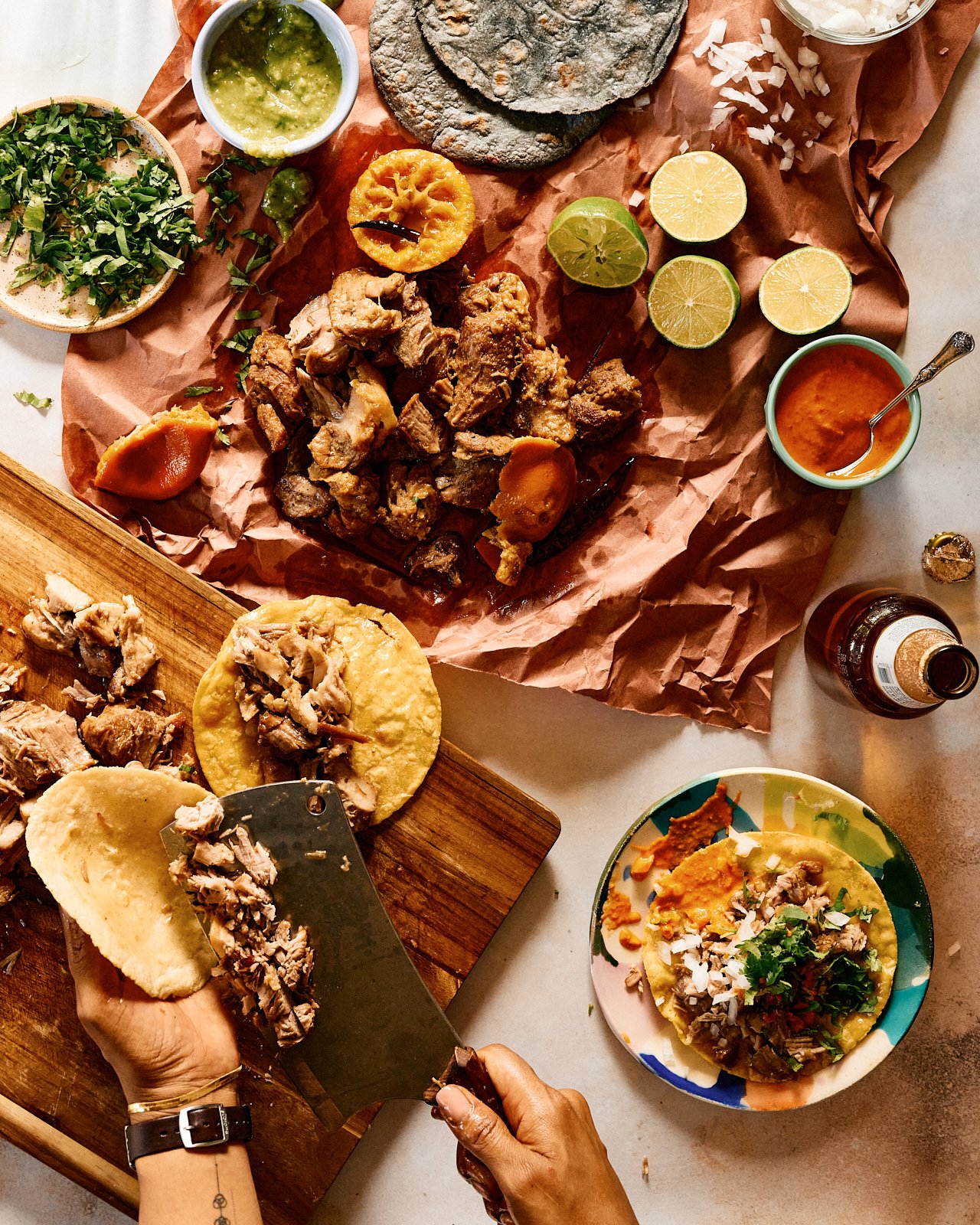 Carnitas for Veracruz All Natural's cookbook. Image by Austin based food photographer, Mackenzie Smith.