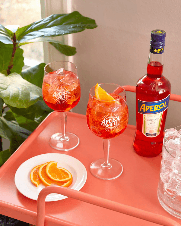 The original Aperol Spritz for Aperol. Image and gif by Austin-based product photographer, Mackenzie Smith.