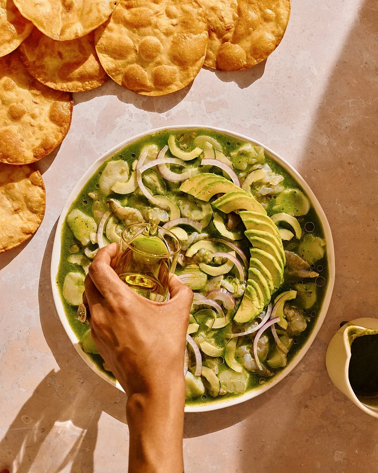 Aguachile for Veracruz All Natural. Image by Austin-based cookbook photographer, Mackenzie Smith. Props by Audrey Davis