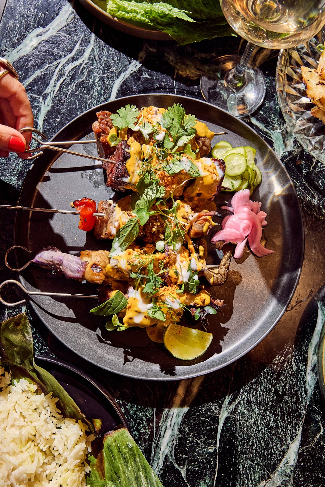 Skewers at Siti in Austin, TX. Image by Austin-based food photographer, Mackenzie Smith.