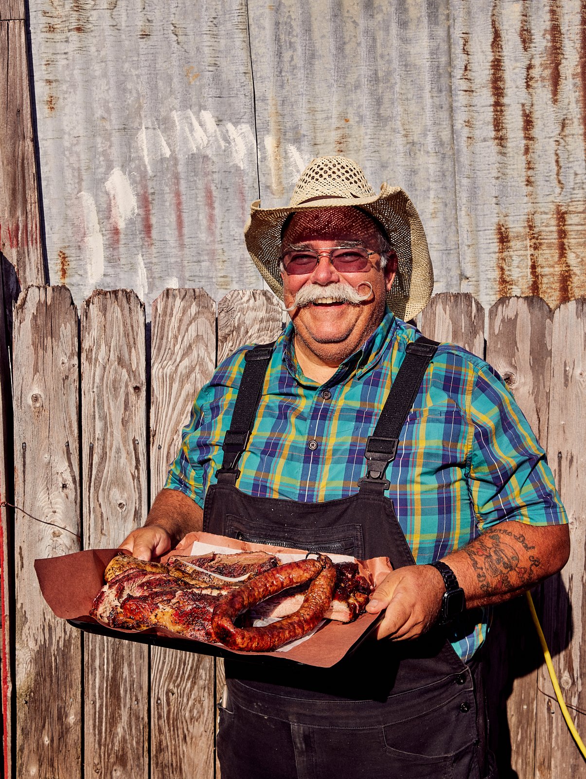 Joe from Wisconsin at Snow's BBQ for Texas Monthly. Image by Austin-based food and portrait photographer, Mackenzie Smith.