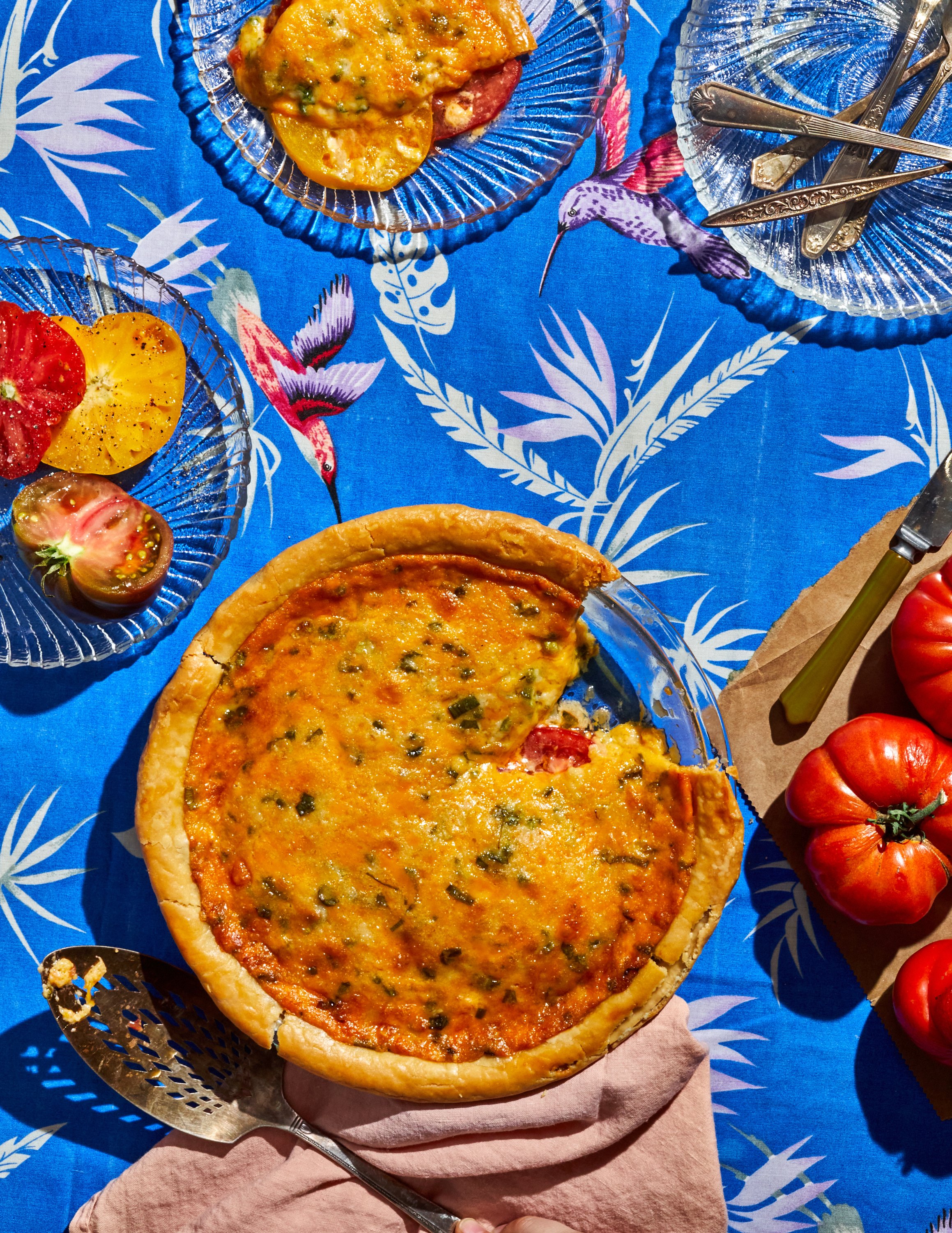Tomato pie for Jen Hatmaker's cookbook, Feed These People. Image by Austin-based food photographer, Mackenzie Smith.
