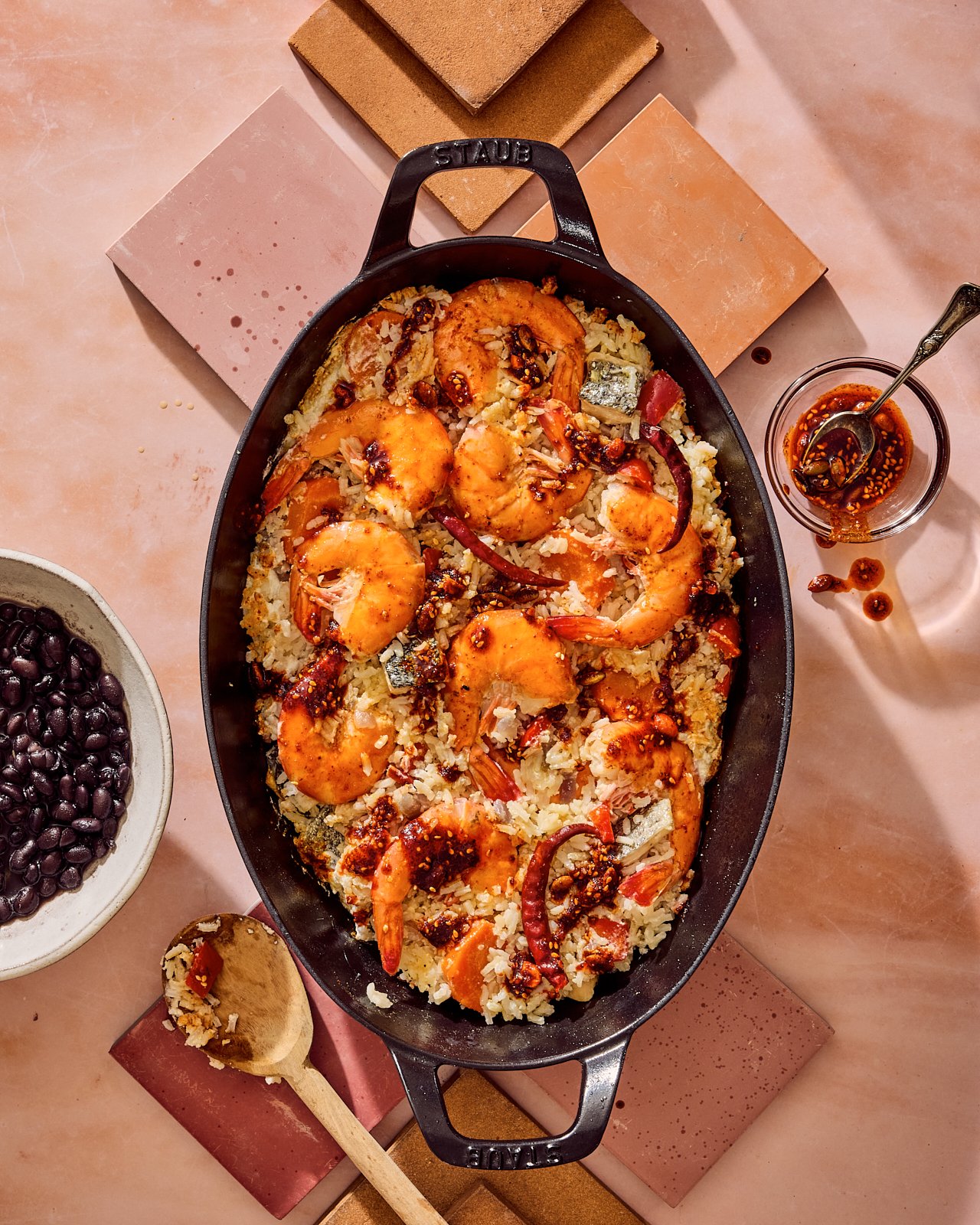Coconut rice with seafood for Veracruz All Natural's cookbook. Image by Austin-based food photographer, Mackenzie Smith.