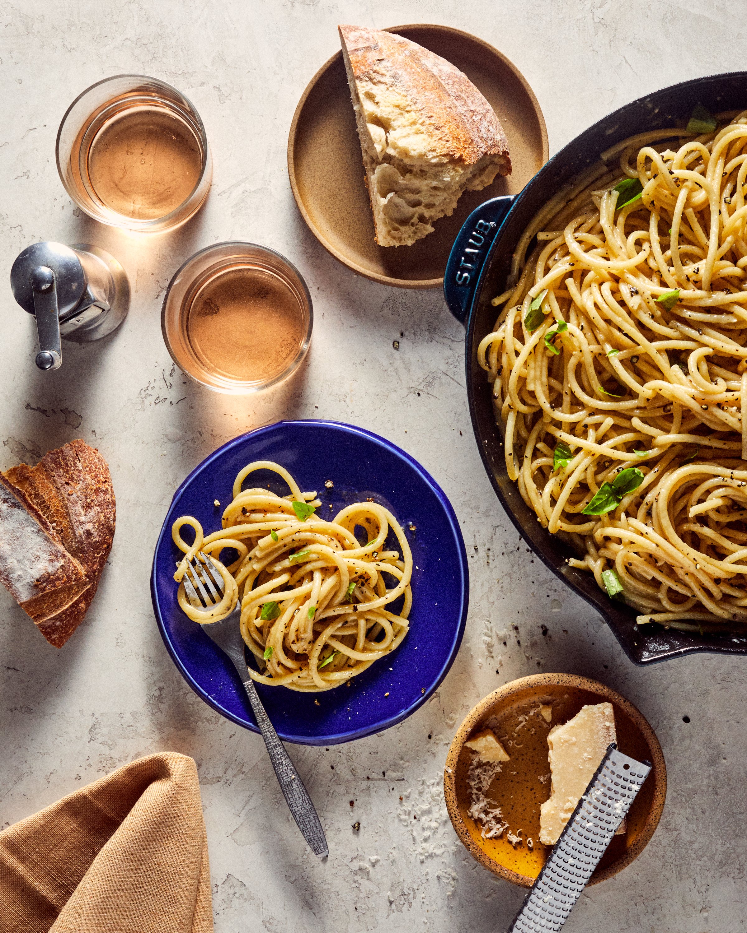 Cacio e Pepe for Jen Hatmaker's cookbook, Feed These People. Image by Austin-based food photographer, Mackenzie Smith.