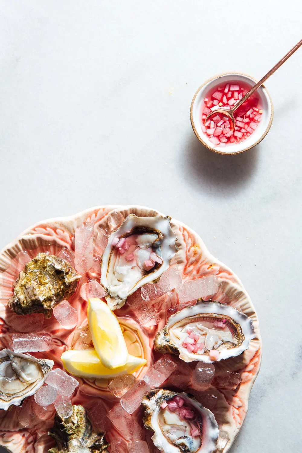 Oysters on the half shell at Sel Rrose. Image by Austin-based food photographer, Mackenzie Smith.