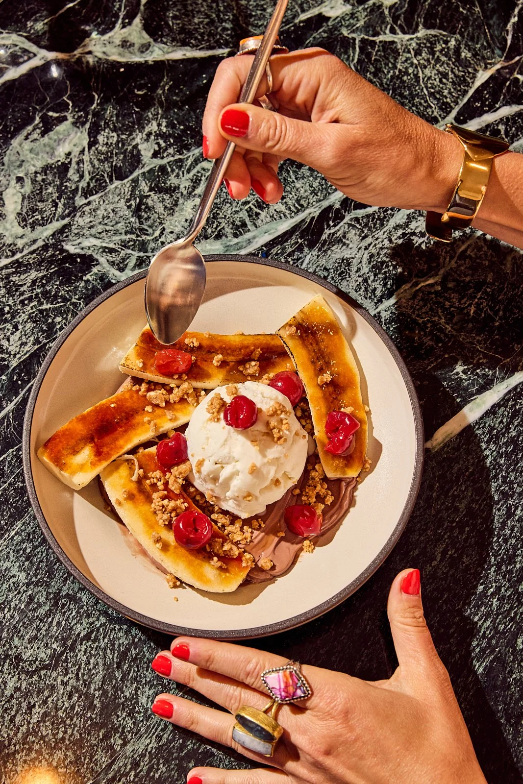 Ah Ma's Banana Split at Siti. Image by Austin-based food photographer, Mackenzie Smith.