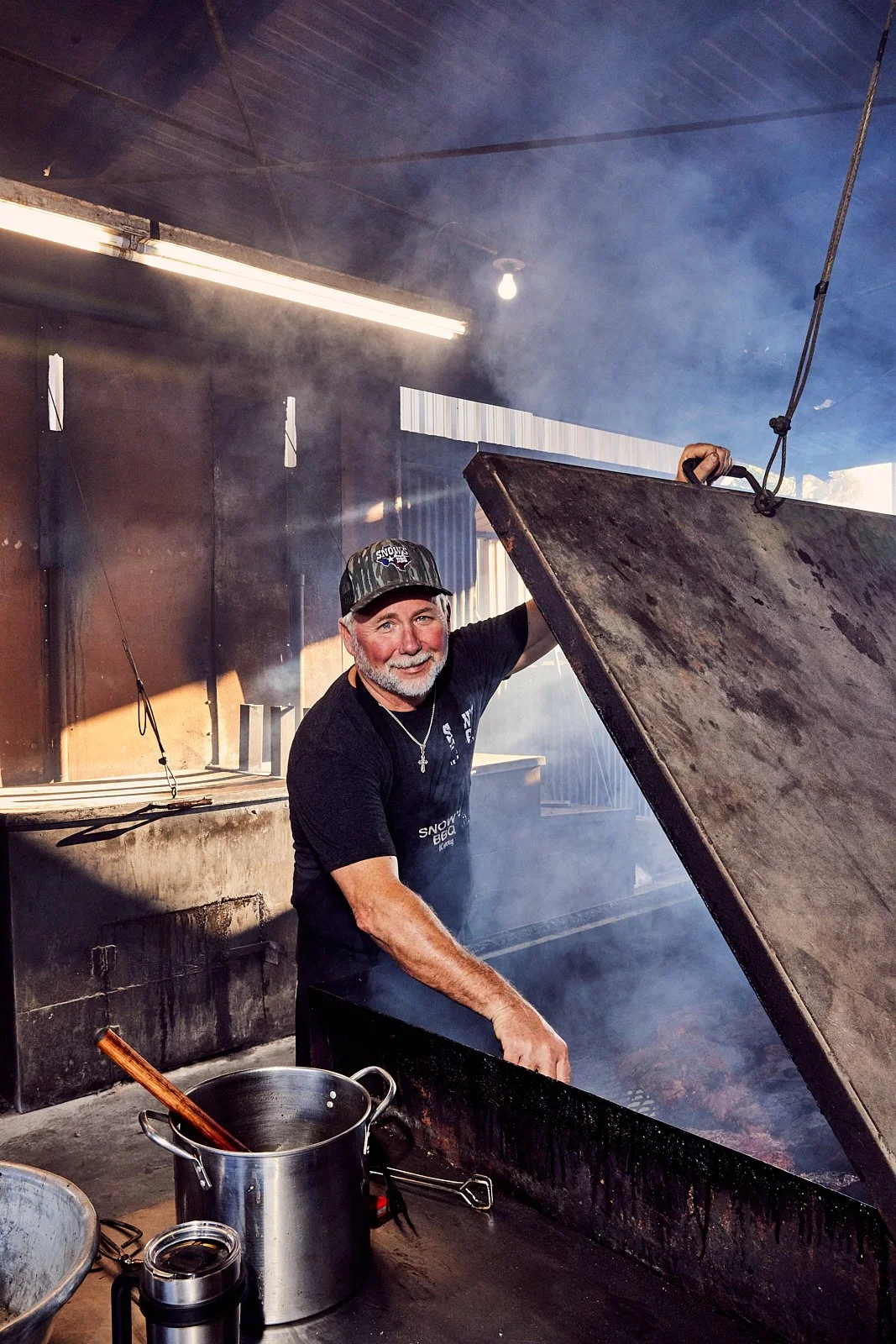 Pitmaster at Snow's BBQ. Image by Austin-based food and lifestyle photographer, Mackenzie Smith.