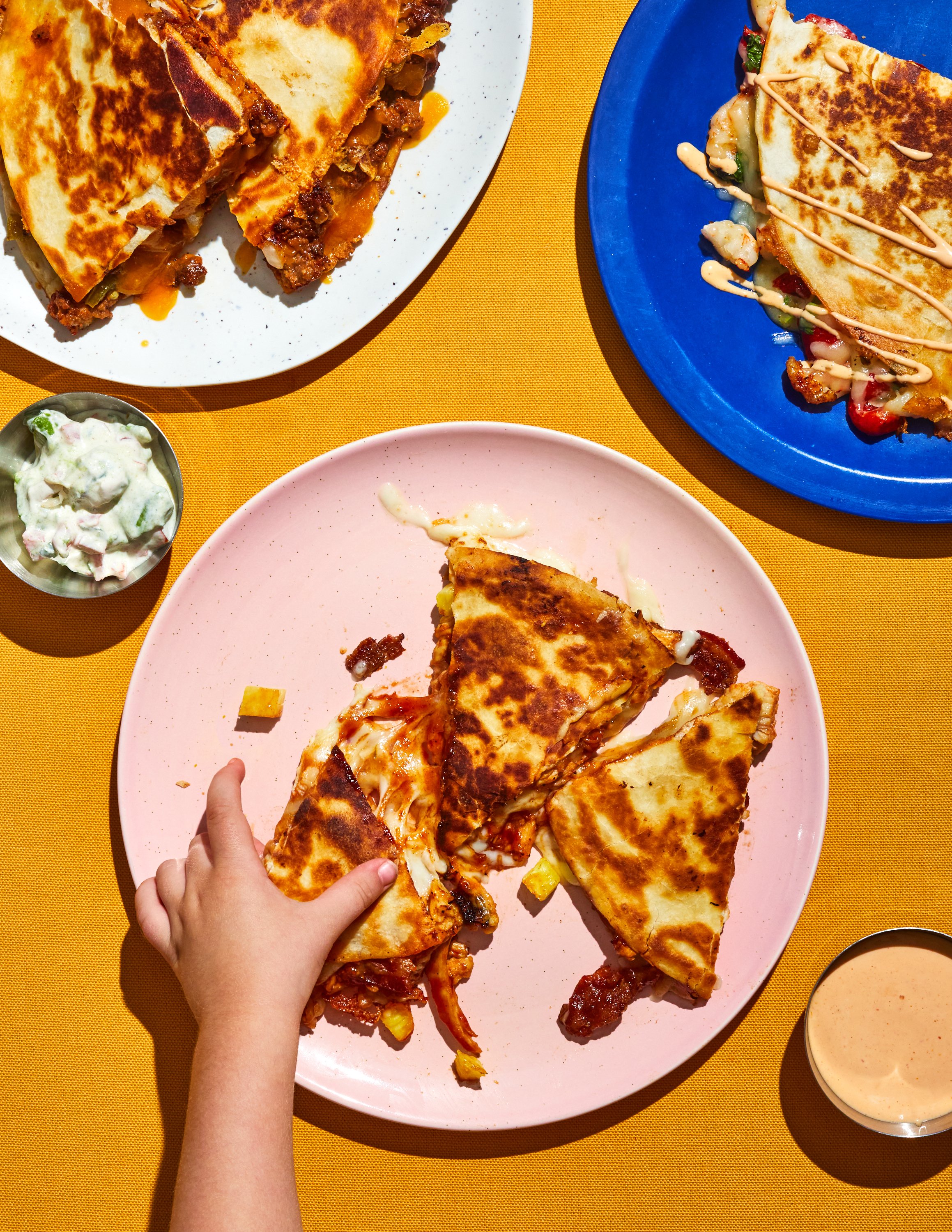 Quesadillas for Jen Hatmaker's cookbook, Feed These People. Image by Austin-based cookbook photographer, Mackenzie Smith.