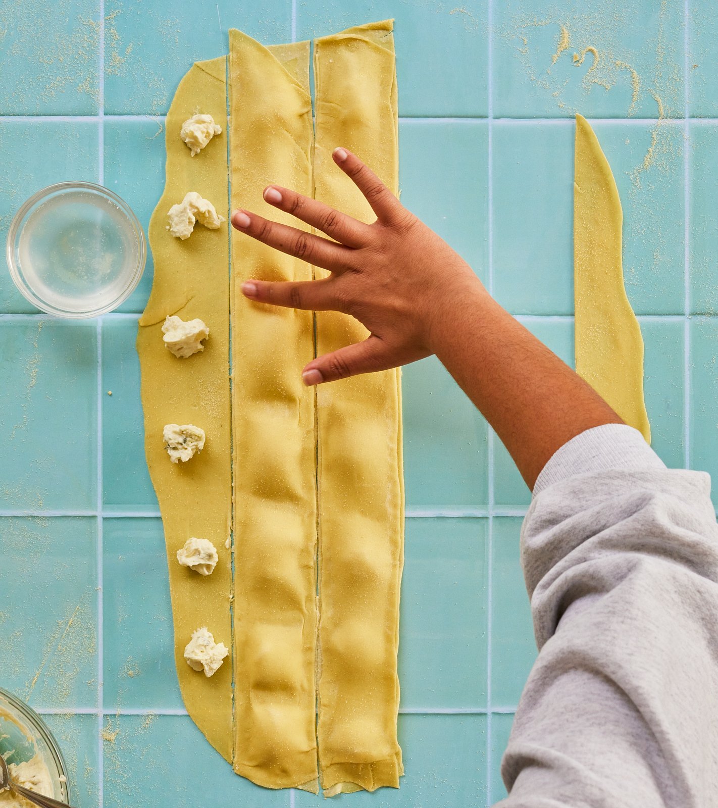 Pear and Gorgonzola Ravioli for Priya's Kitchen Adventures cookbook. Image by Austin-based lifestyle and food photographer, Mackenzie Smith.