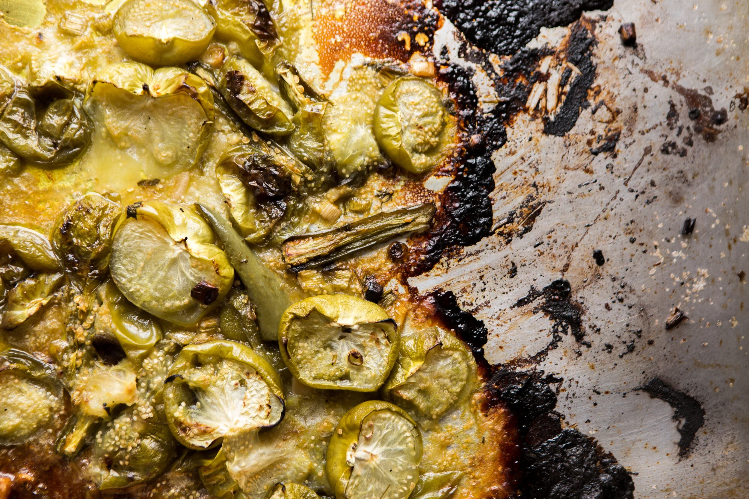 Roasted Tomatillos by Austin-based food photographer, Mackenzie Smith.