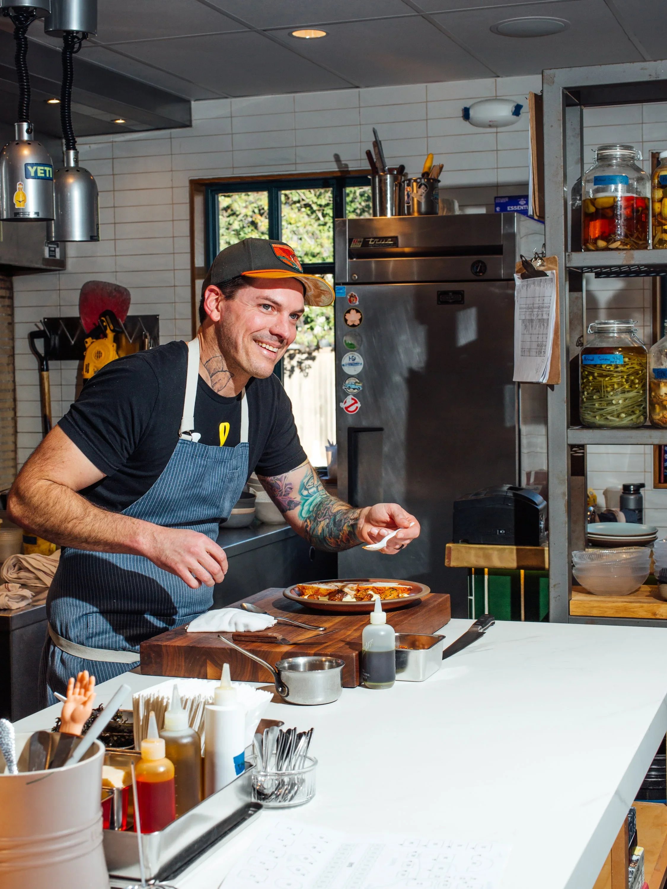 Chef Matt Macallister of Homewood for Texas Monthly. Image by Austin-based food and portrait photographer, Mackenzie Smith.
