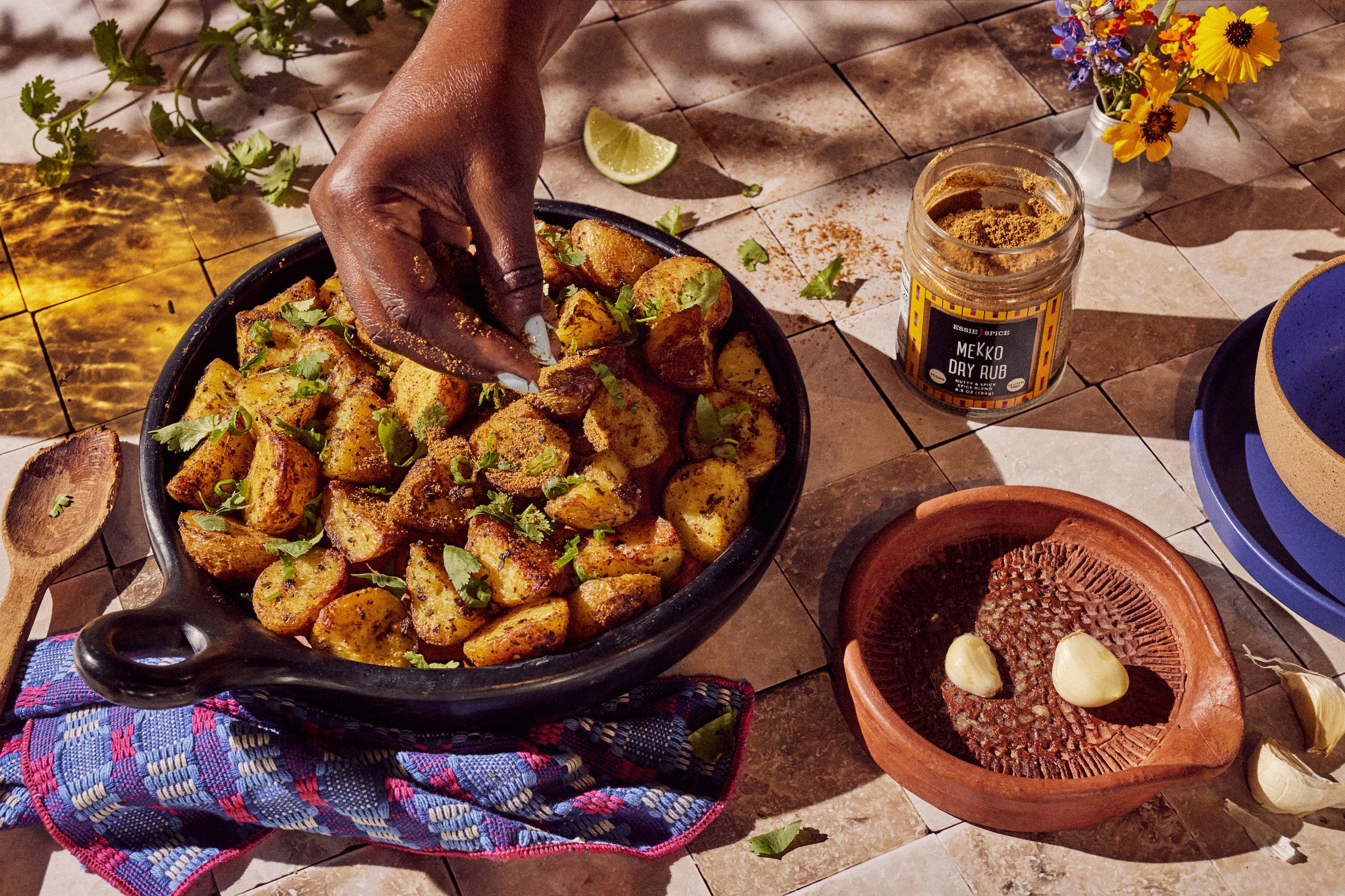 Fried potatoes with Essie Spice. Styling by Candice Putter. Image by Austin-based food photographer, Mackenzie Smith.