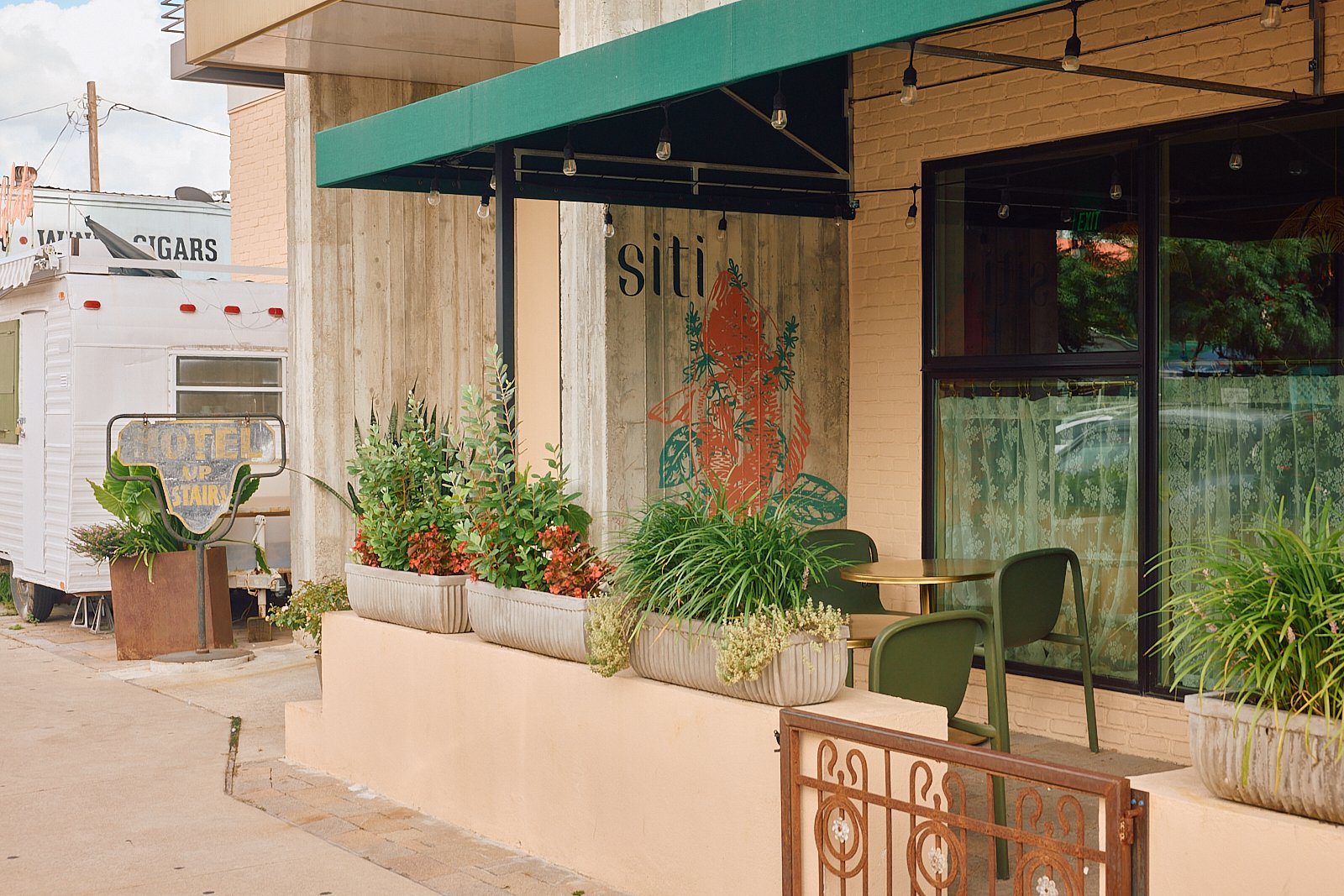 Outside of Siti, located at the Frances Inn in Austin, TX. Image by Austin-based food and restaurant photographer, Mackenzie Smith.