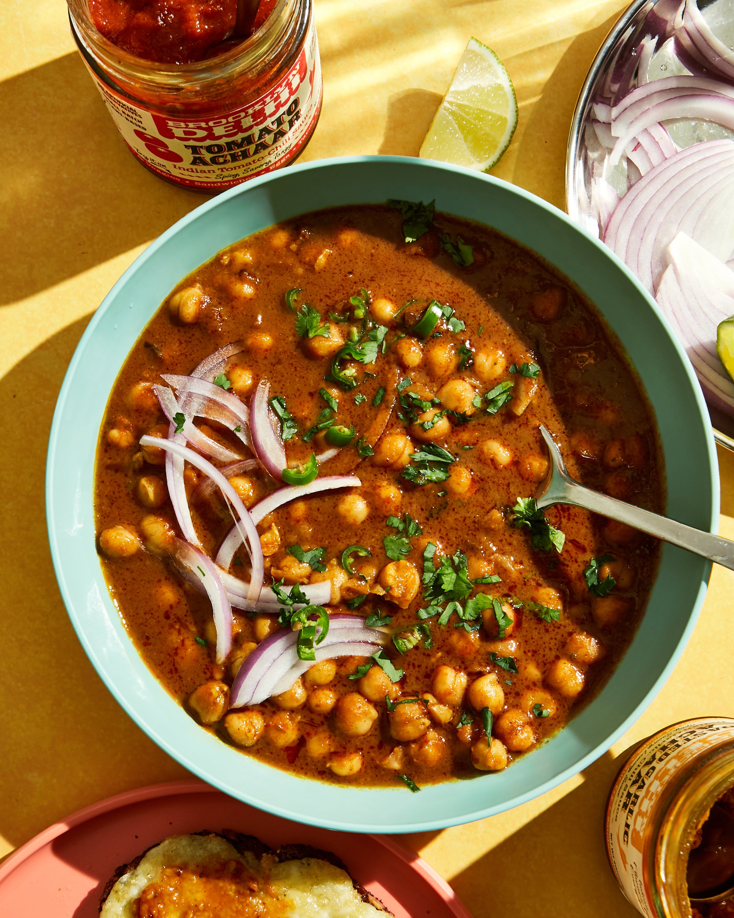 Chana masala soup for Brooklyn Delhi. Food styling by Maite Aizpurua. Image by Austin-based food photographer, Mackenzie Smith.