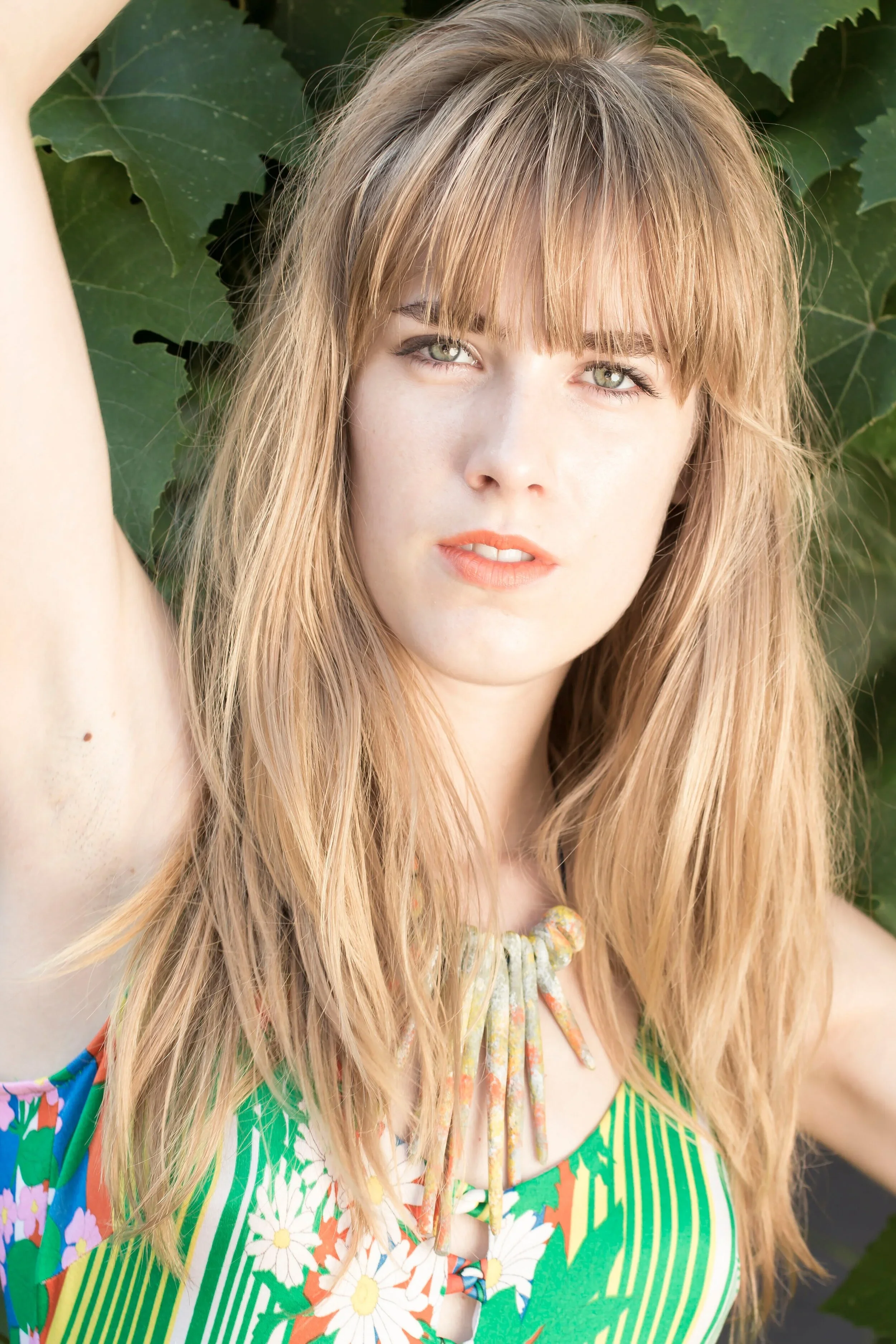 Model wearing a vintage swimsuit for Loyal Vintage. Image by Austin-based product photographer, Mackenzie Smith.