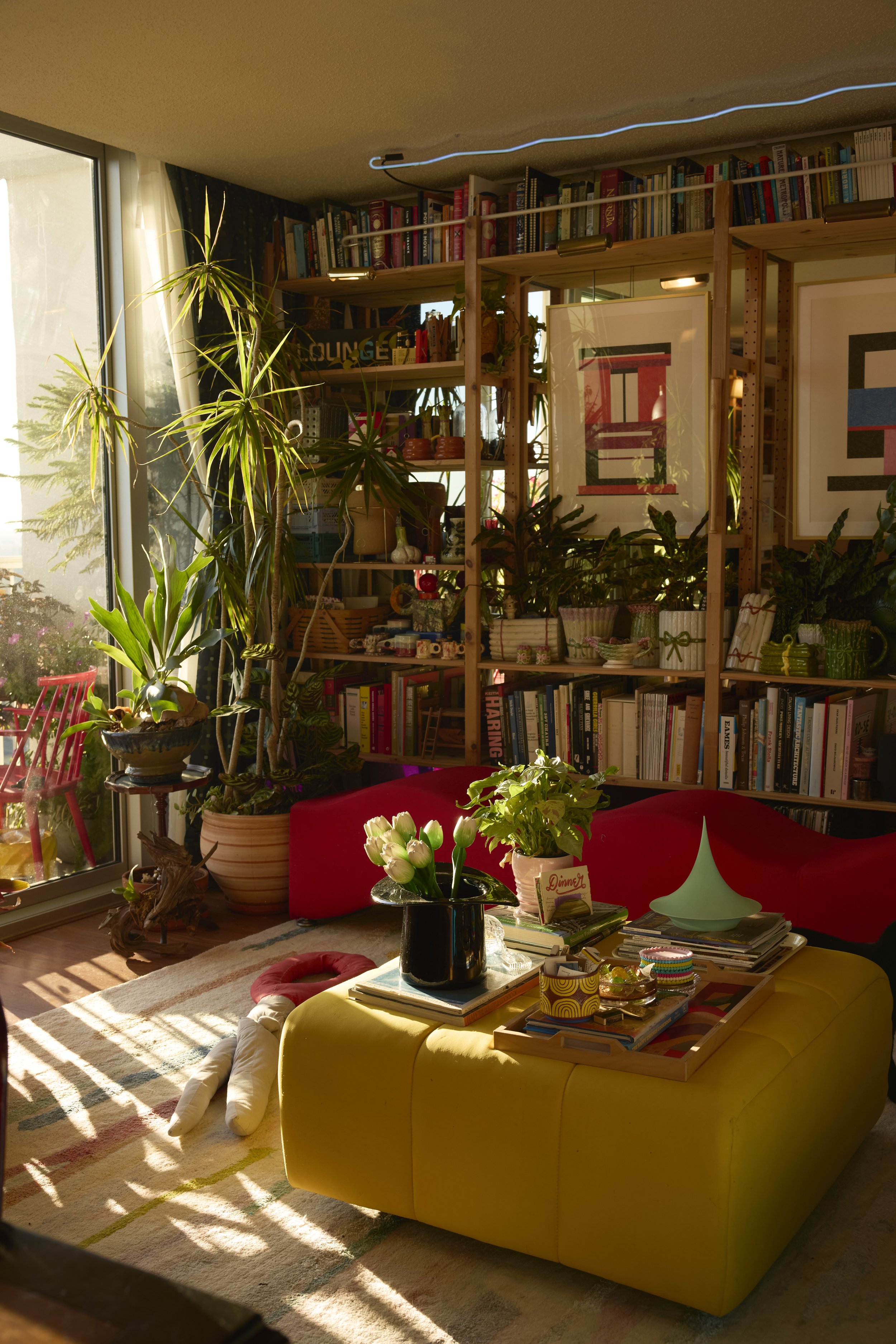 Zach and Taylor's living room with tons of natural light in Houston, TX. Image by Austin-based lifestyle photographer, Mackenzie Smith.