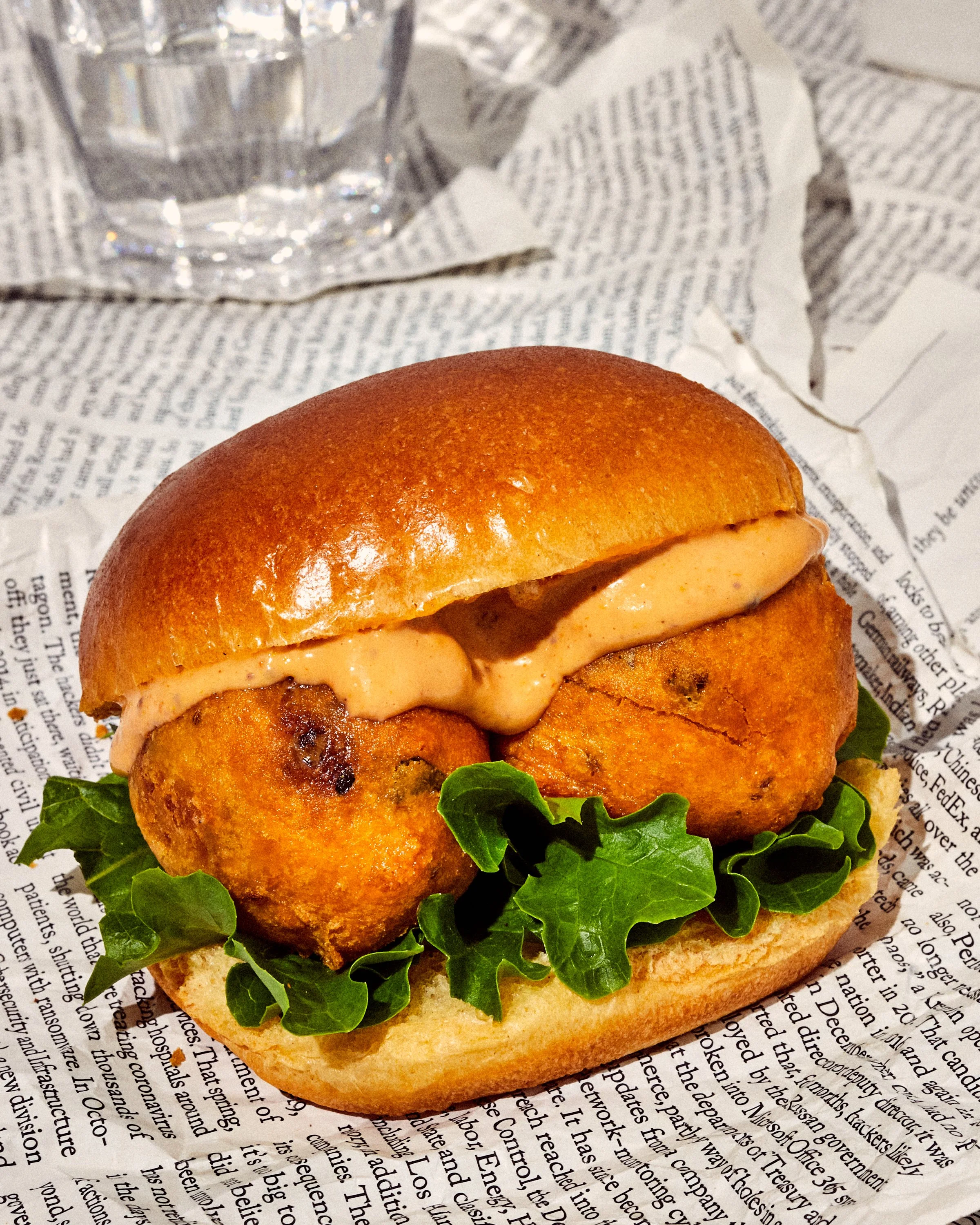 Vada pav for Brooklyn Delhi. Food styling by Maite Aizpurua. Image by Austin-based food photographer, Mackenzie Smith.