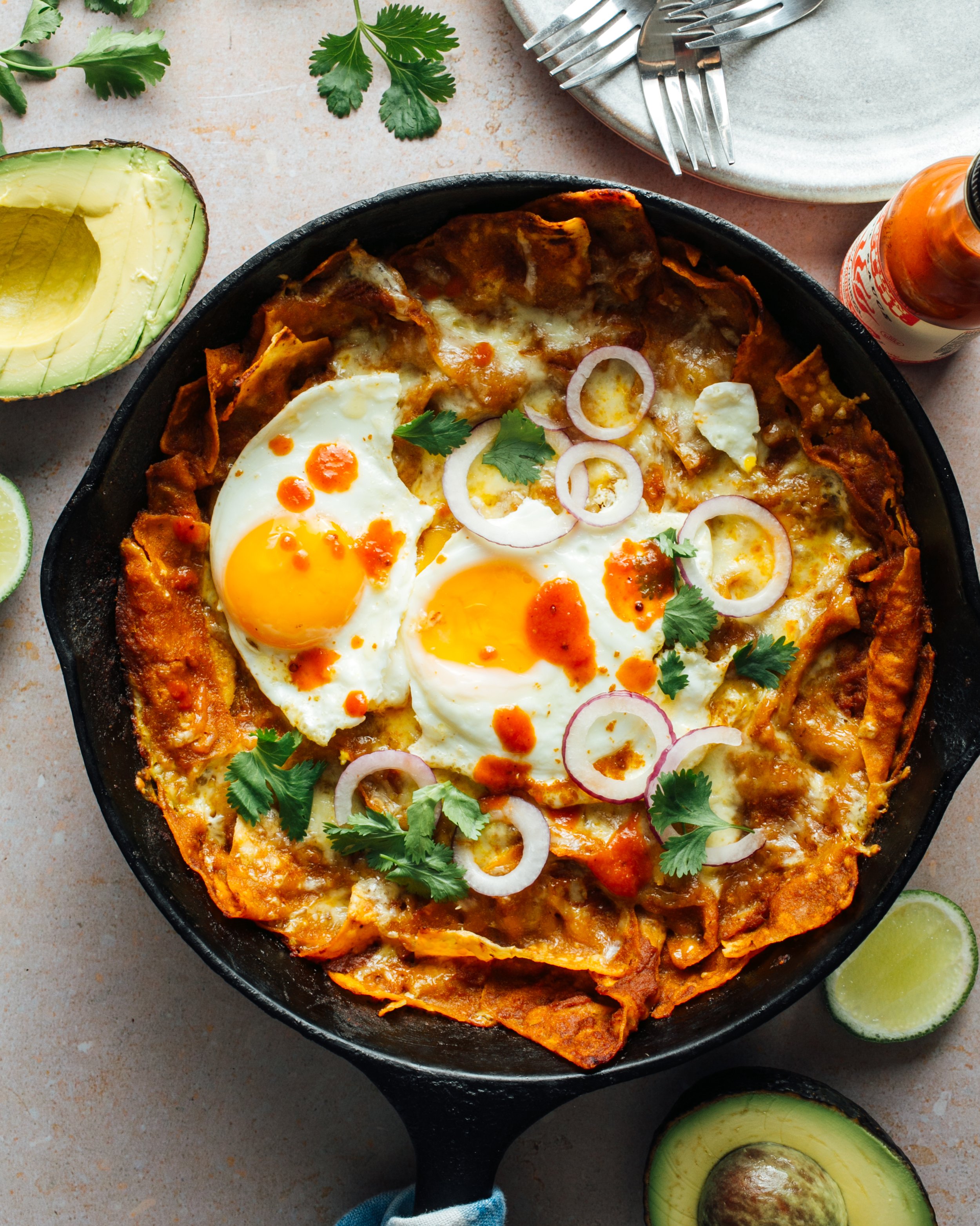 Chilaquiles for Brooklyn Delhi. Food styling by Maite Aizpurua. Image by Austin-based food photographer, Mackenzie Smith.