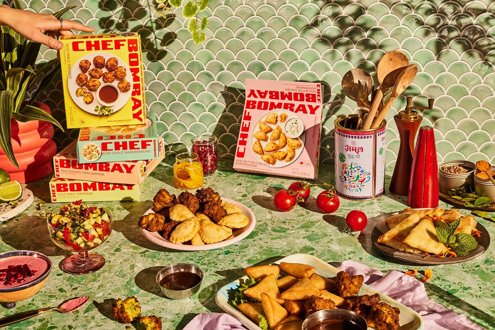 Chef Bombay lifestyle campaign. Image by Austin-based product photographer, Mackenzie Smith.