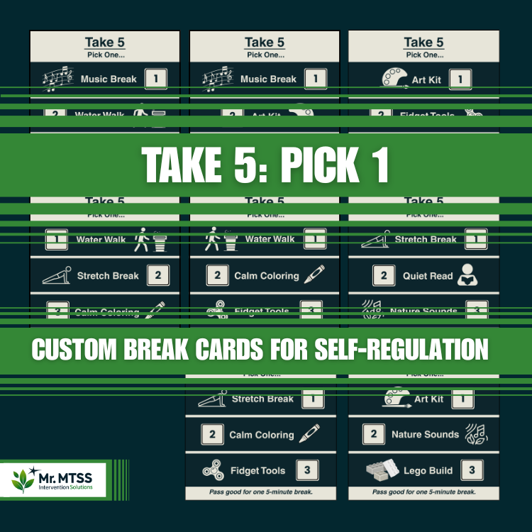 Take 5, Pick 1 -Self-Regulation Cards