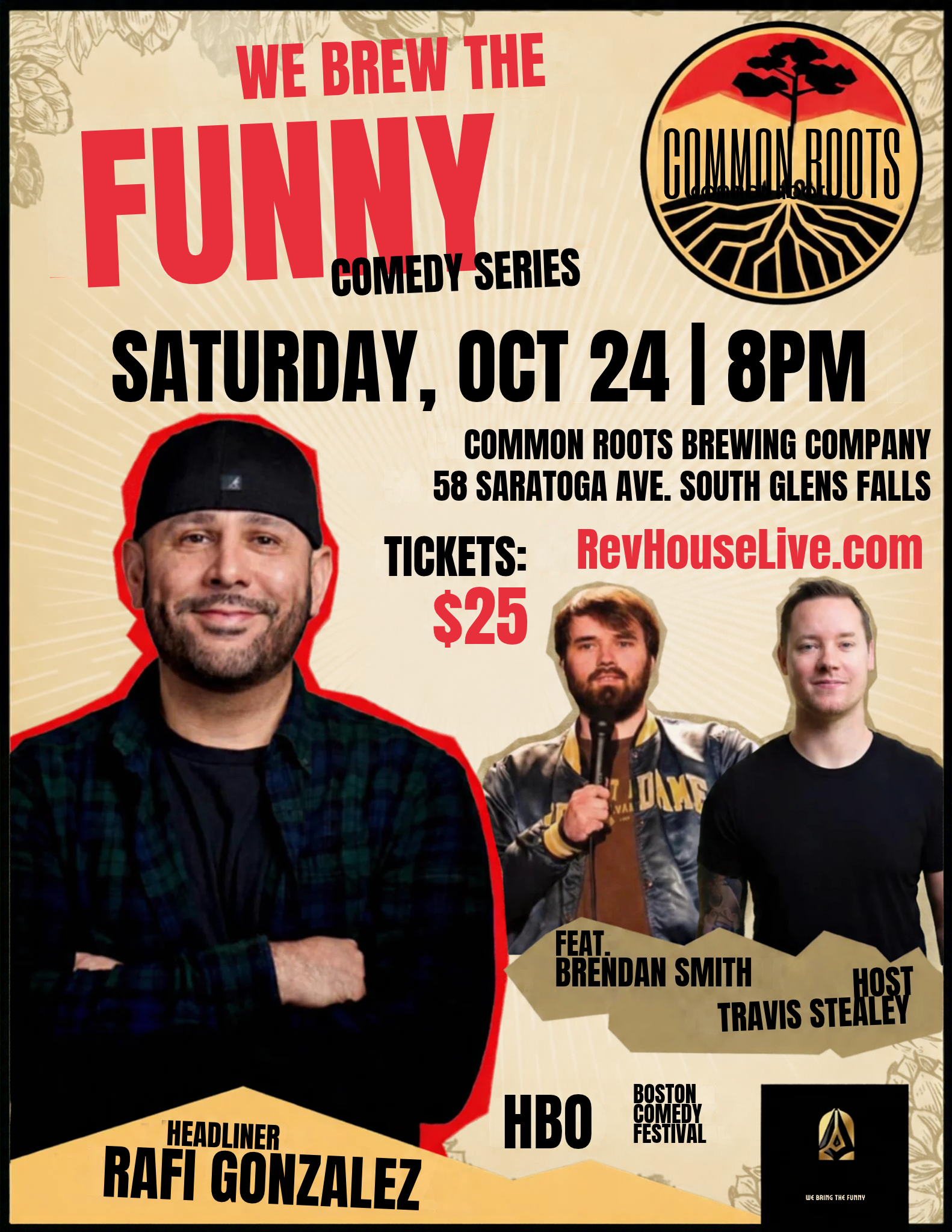 Image shows a live comedy show with audience laughing