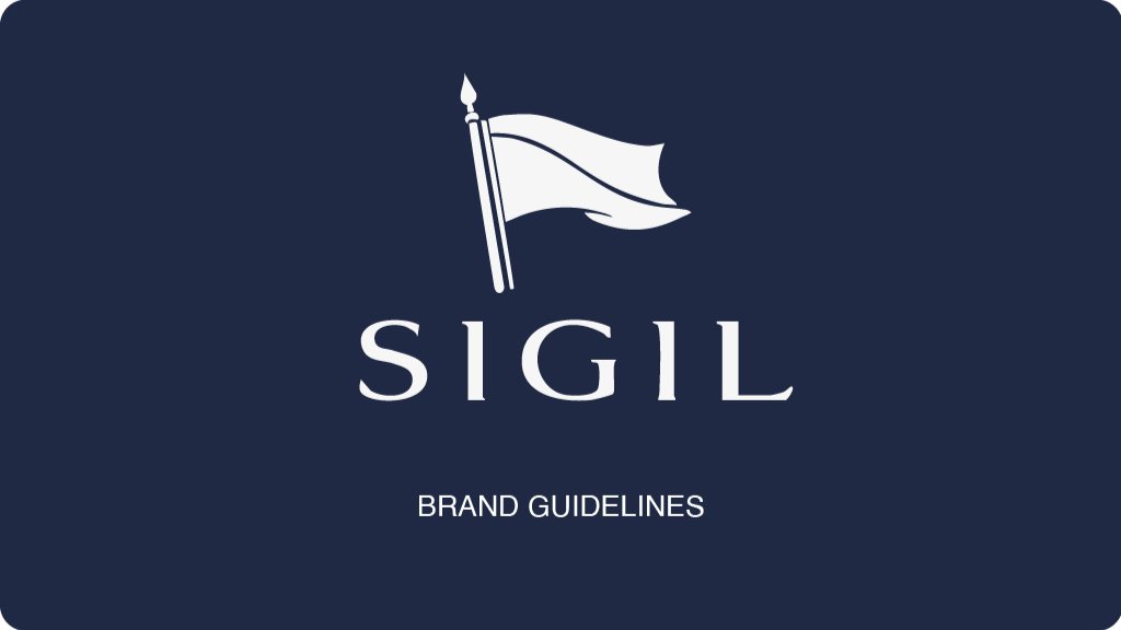 The cover of the brand guidelines for a finance brand called "SIGIL"