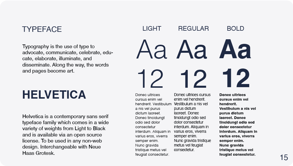 A page of the SIGIL brand guidelines displaying the first (1st) typeface.