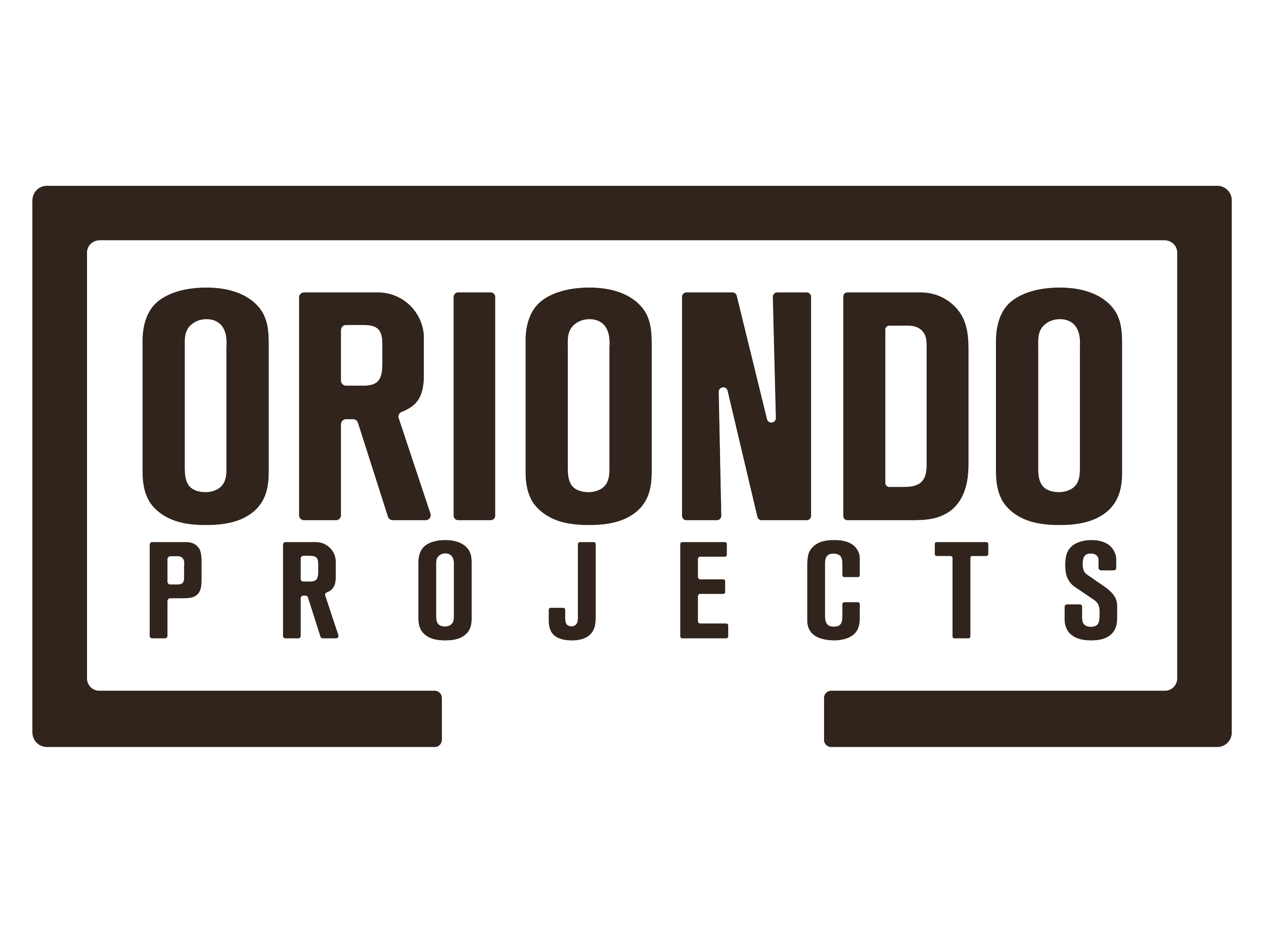 Logo for Oriondo Projects featuring the word "ORIONDO" in large capital letters and "PROJECTS" in smaller letters underneath, enclosed in a stylized rectangular outline.