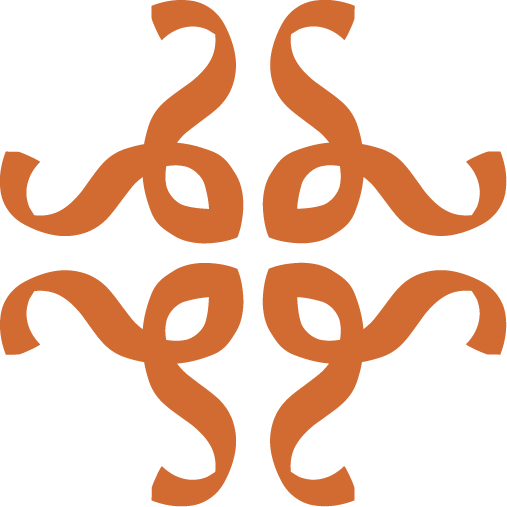 Geometric drawing of an outline square with sections divided by vertical, horizontal, and half circle lines.