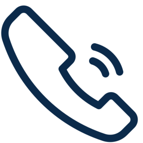 Icon of a blue telephone handset with sound waves indicating a call or phone communication.