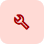 A red key on a white background
