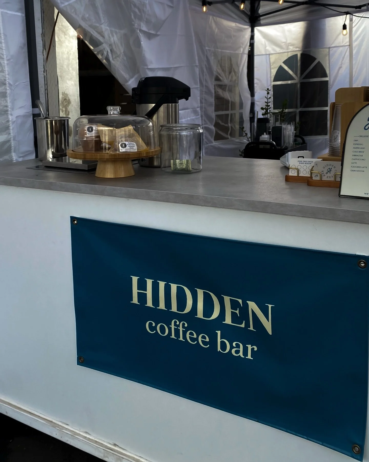 Need a rainy day coffee this weekend? Hidden literally has you covered. Come enjoy our new winter set up! It&rsquo;s dry, soon to be WARM 👀 and the vibes are impeccable. We can&rsquo;t wait to see you ☕️ 🌧️