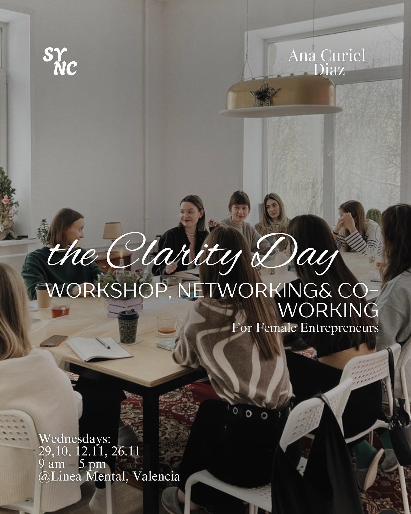 Join us for a mindful mix of business growth, mindset practices, energy work& co-working, guided by @anacurieldiaz 
bi-weekly meetings for female entrepreneurs, designed to combine business growth themes with energy work!
💫 Upcoming Sessions: