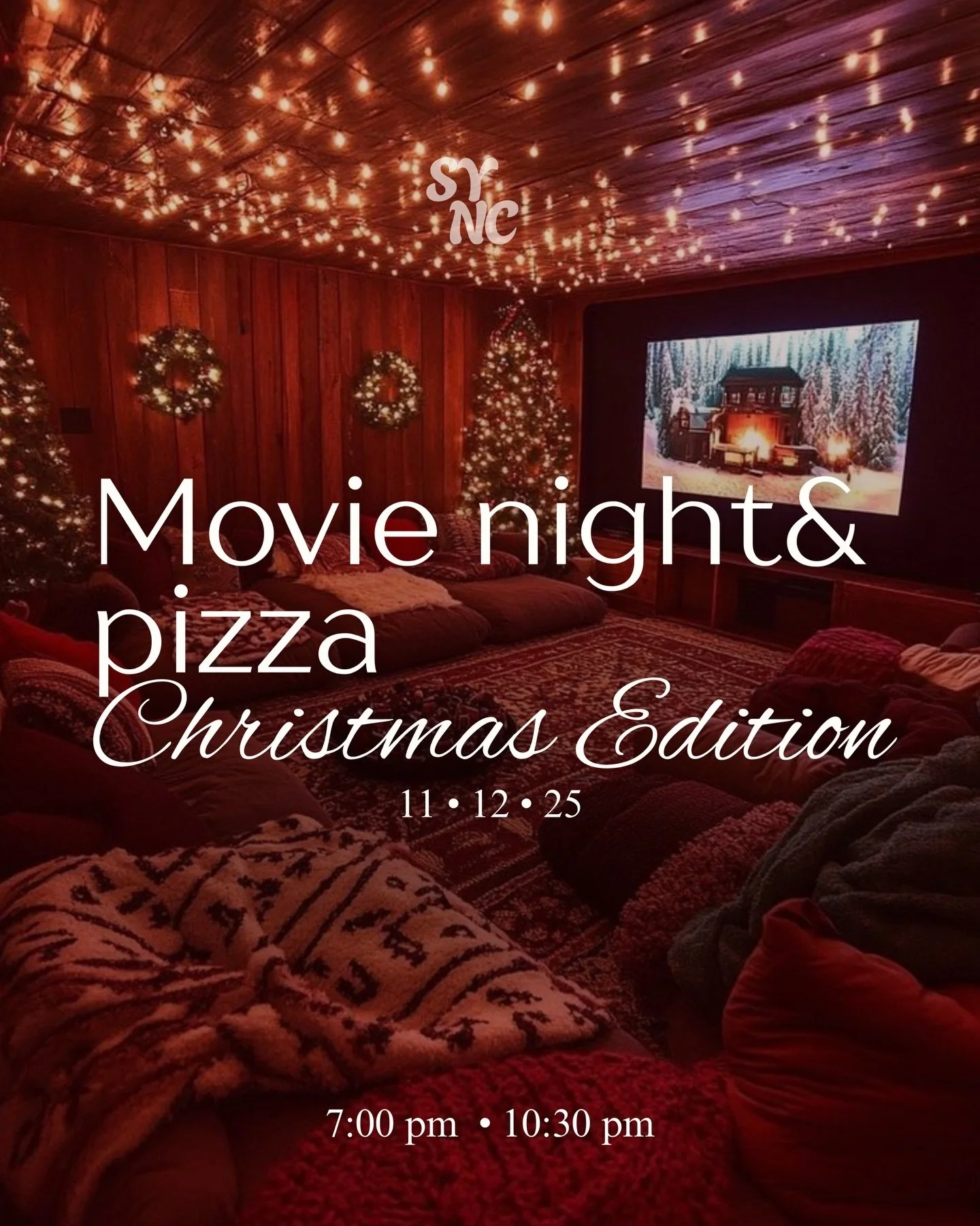 🎬 Christmas Movie Night 🍿🍕

Oh, how lovely are these moments!

Lights, warmth, a big screen, soft blankets and pillows, hot drinks, popcorn, the smell of fresh pizza, and that cosy holiday feeling right before the holiday rush begins 🎄✨🍿🥤

For 