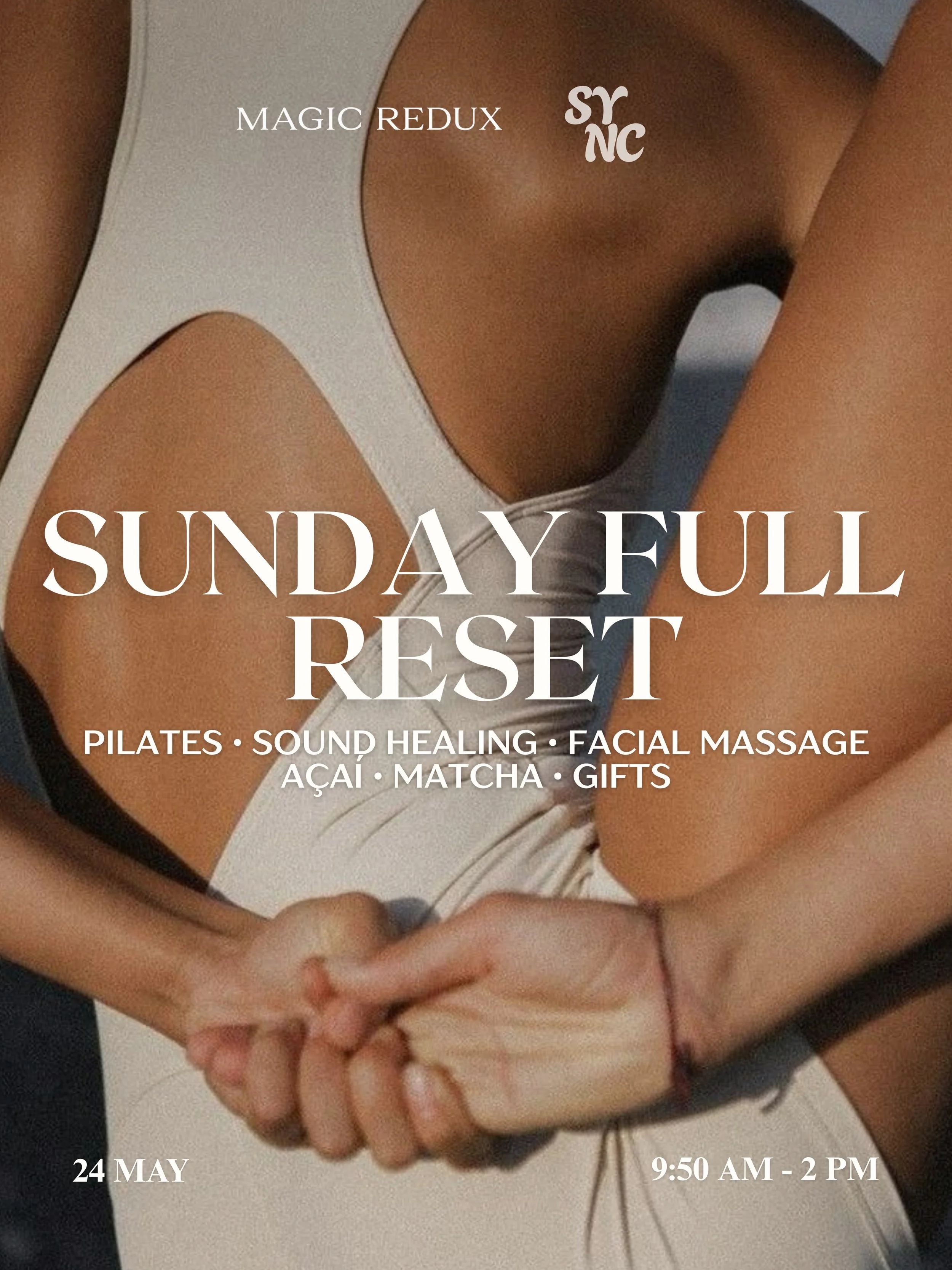 A Sunday to reset, recharge and glow&amp; flow x @magicreduxofficial ✨

Expect:
Pilates by @studiocientotreinta 
Facial massage experience by @magicreduxofficial 
Sound healing by @kobido_flow 
A&ccedil;a&iacute; by @amazoniacaies 
Matcha by @matchac