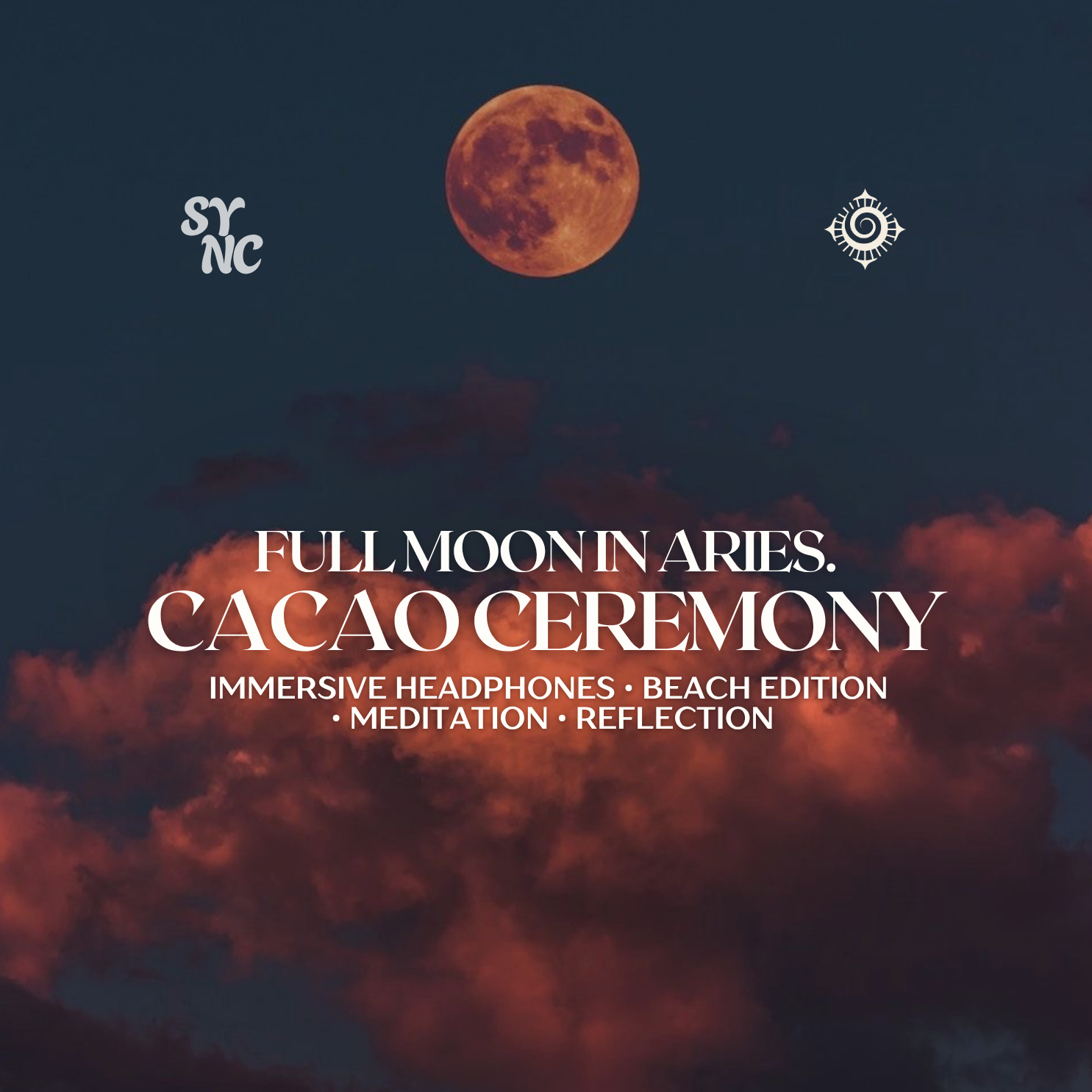 Full Moon in Aries. Immersive Beach Cacao Ceremony, 26th of September