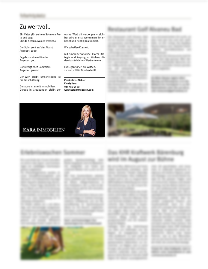 Kara Immobilien Bündner Woche Medienbericht Graubünden
