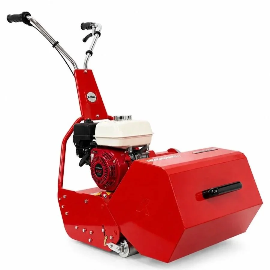 A red and white walk-behind drum roller compactor used for soil and asphalt compaction.