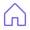 Simple outline of a house with a steep roof and a single door