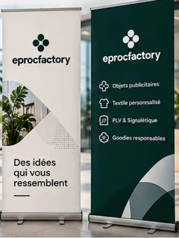 Roll-up et kakémonos personnalisés pour salons et accueil