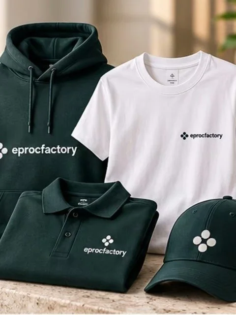 Textile personnalisé brodé Eproc Factory : sweat, t-shirt, polo et casquette