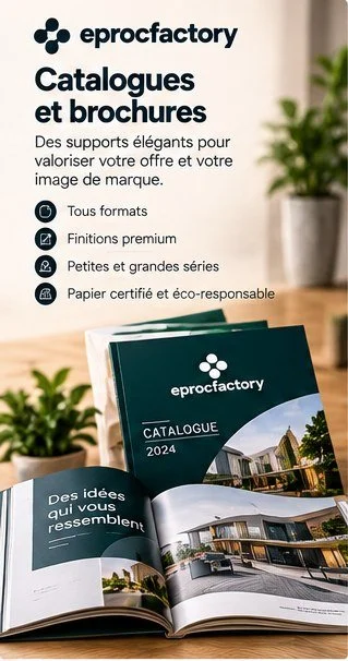Catalogues et brochures d'entreprise imprimés sur papier certifié