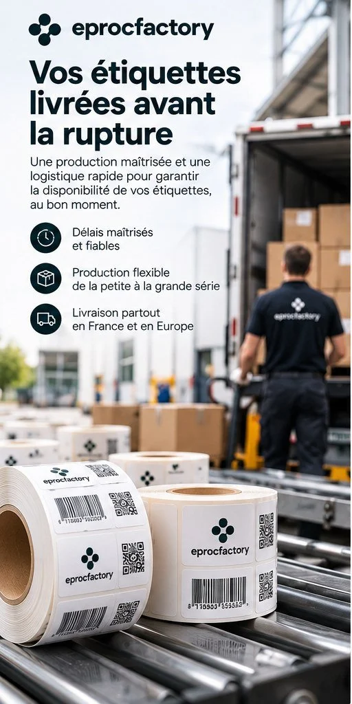 Étiquettes livrées avant la rupture : production maîtrisée et livraison en France et en Europe