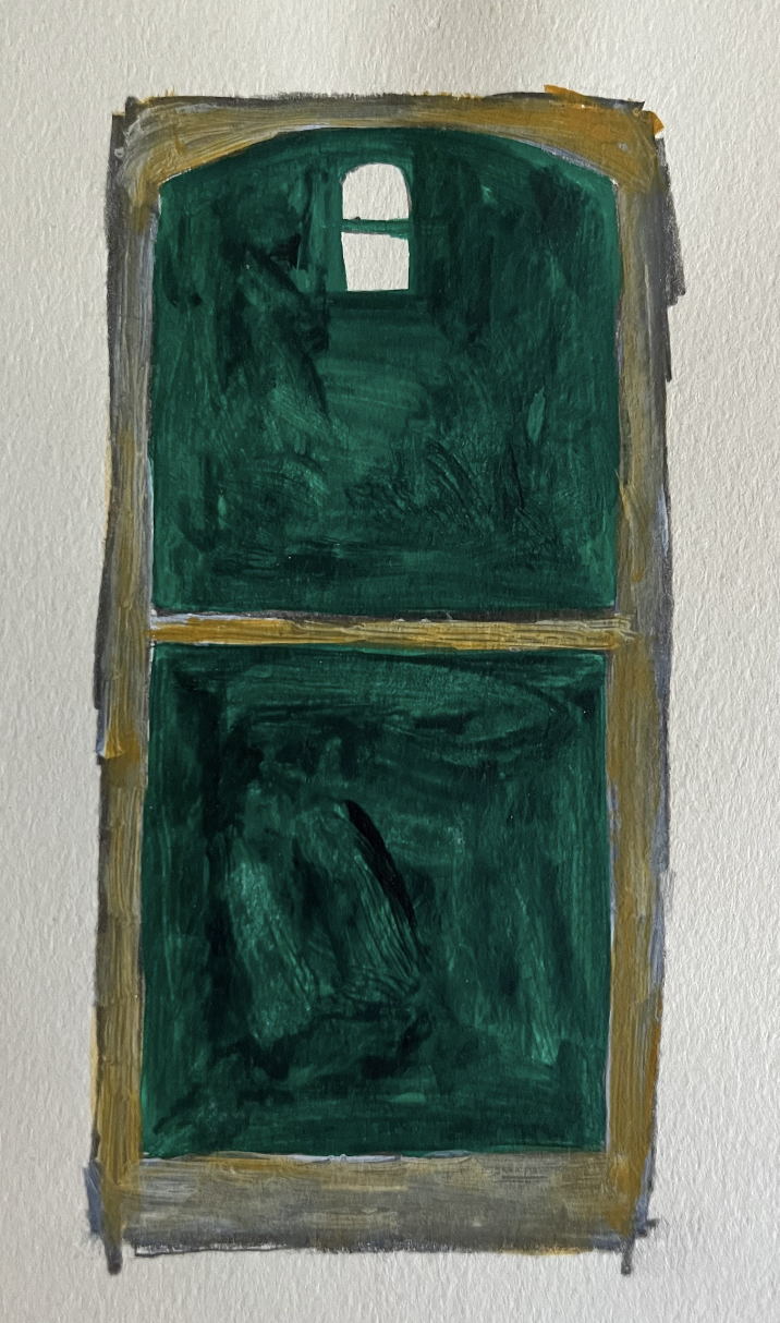 Not here, but there. 1990
Pencil and paint on paper.