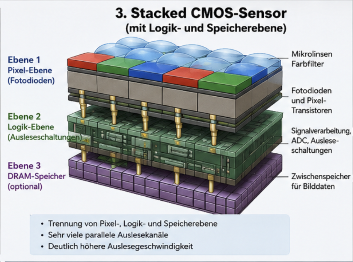 Stacked CMOS-Sensor