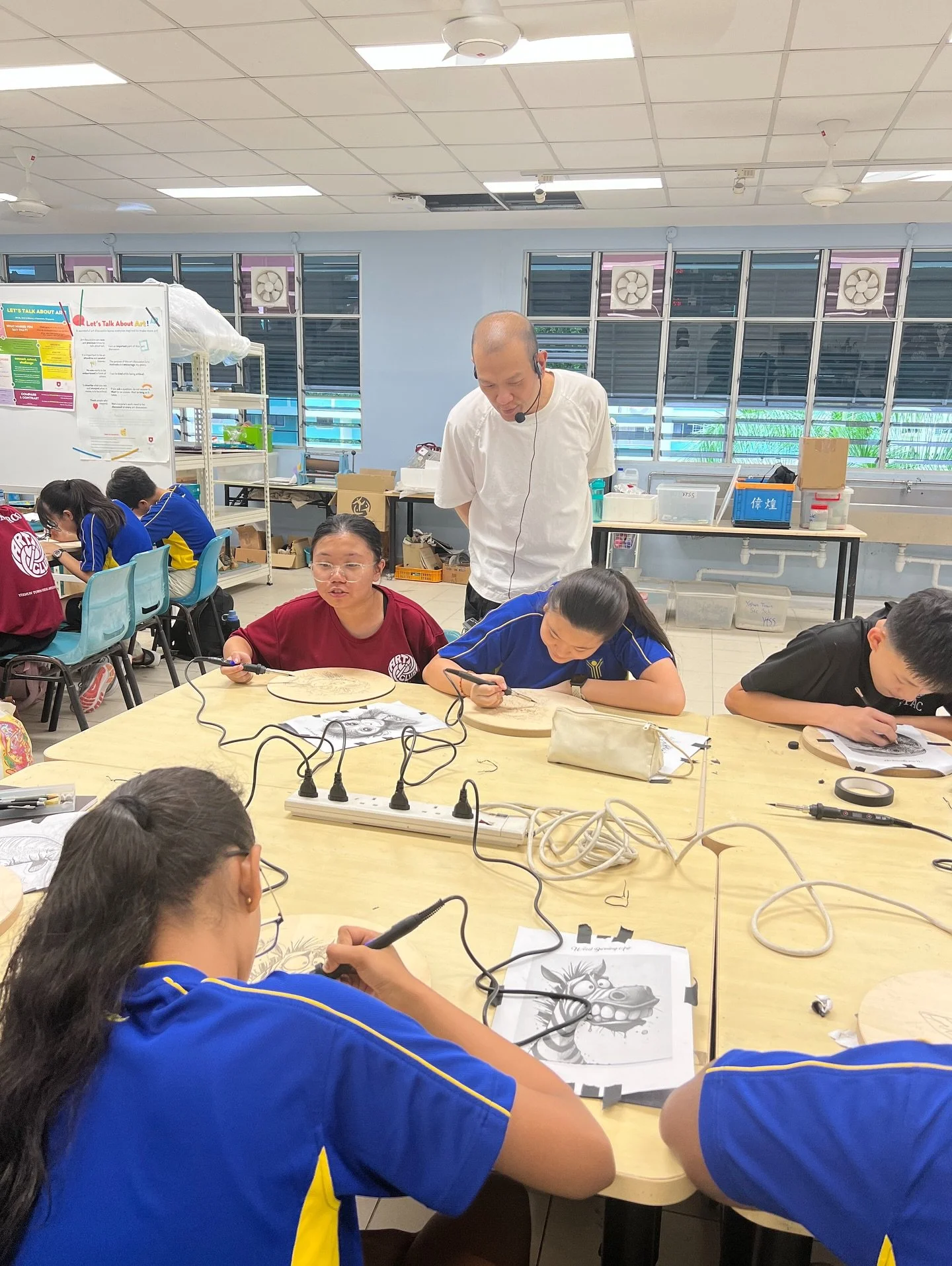 Blessed to be back teaching wood burning workshop today. Always amazed at how each batch of student handle this technique differently